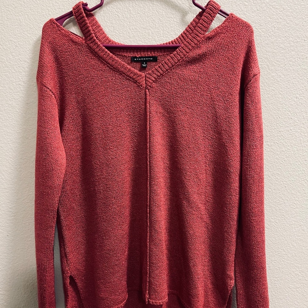 Boutique Sweater with exposed shoulder detail!
